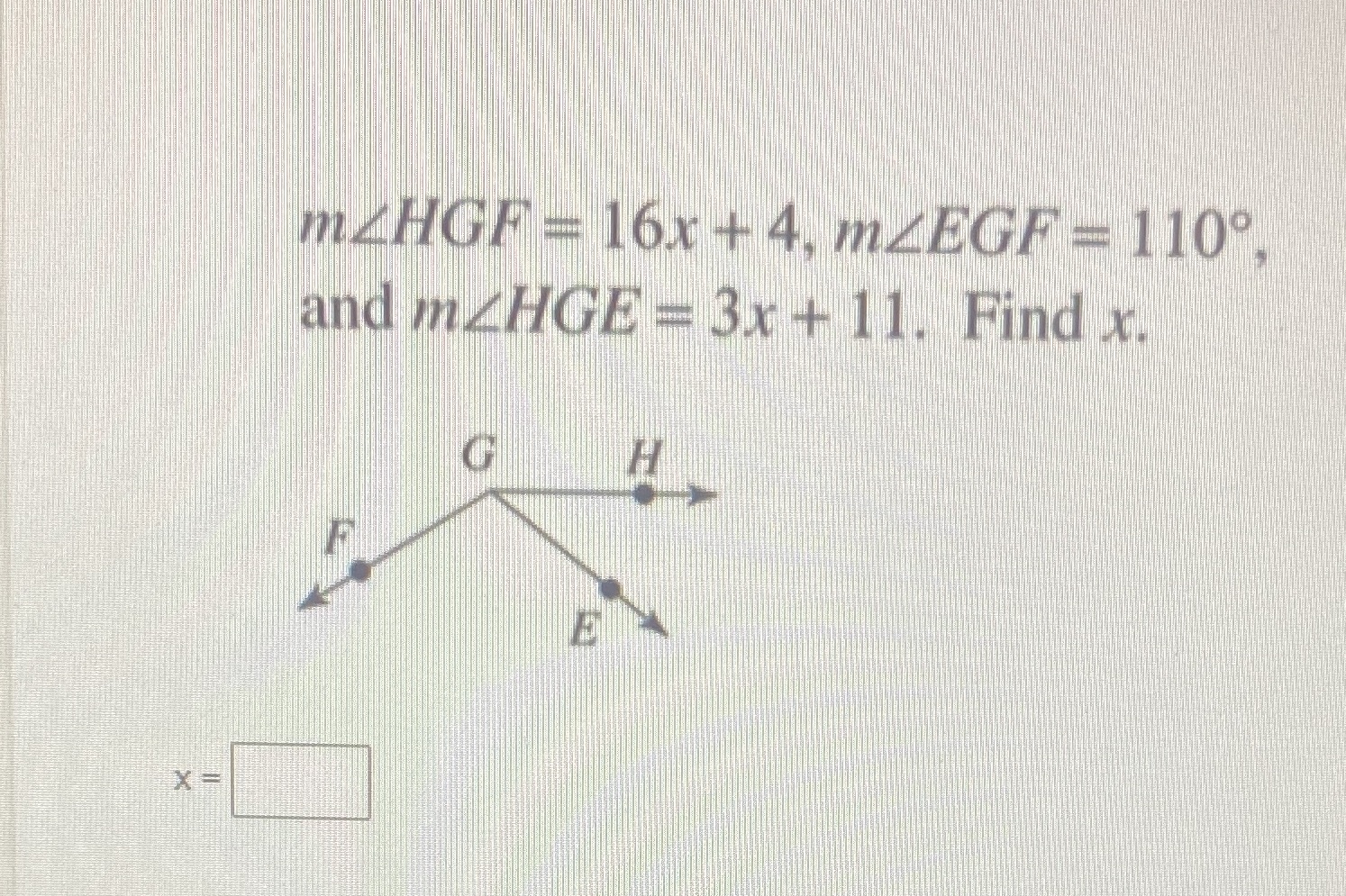 m_HGF = 16x +4. mcEGF= 110 and m_HGE = 3x + 11.