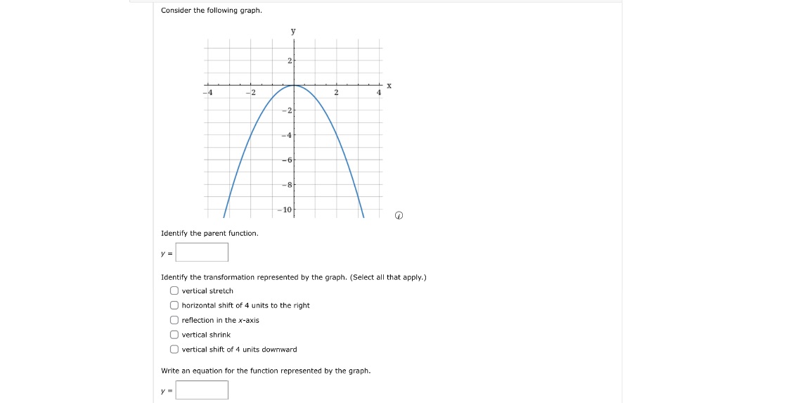 I got the "Identity the parent function" and