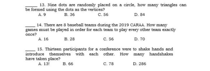 1. Which of the following determines the number