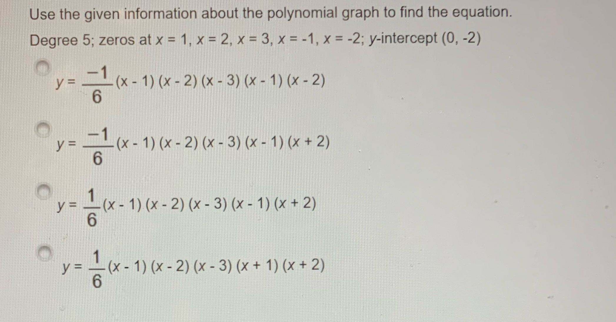 Help, Multiple choice Use the given information