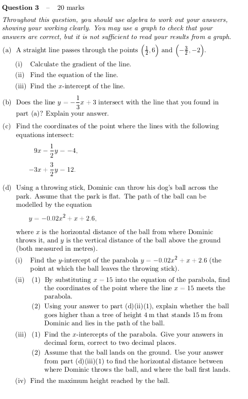 Question 3 - 20 marks Throughout this question,