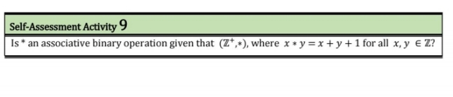 explain the answer Self-Assessment Activity 9 Is