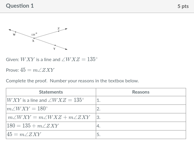 Help here please. Question 1 5 pts Z W X Y Given: