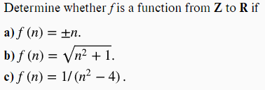 \f\fII. Determine whether each of these functions