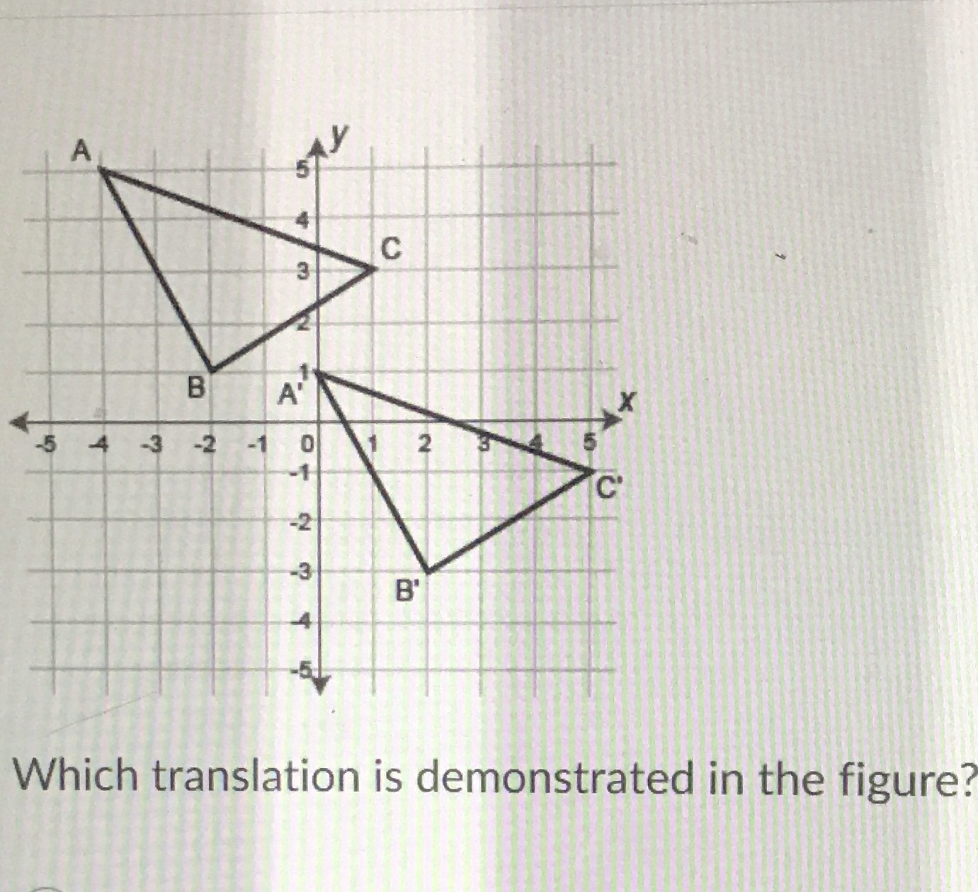 A 5 C 3 B A' 4 -2 -1 1 2 C' -2 -3
