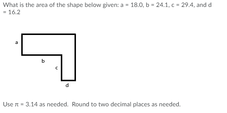 What is the area of the shape below given: a =