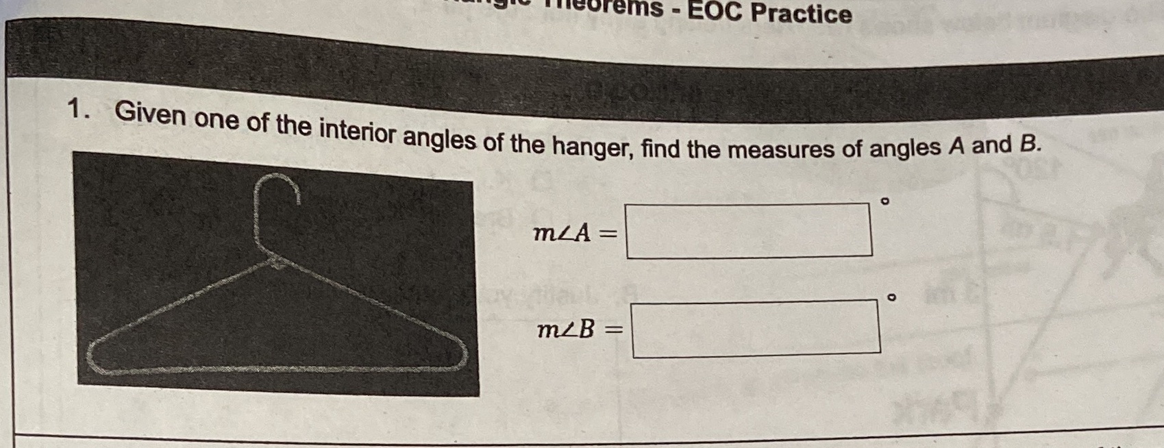 Ilicorems - EOC Practice 1. Given one of the