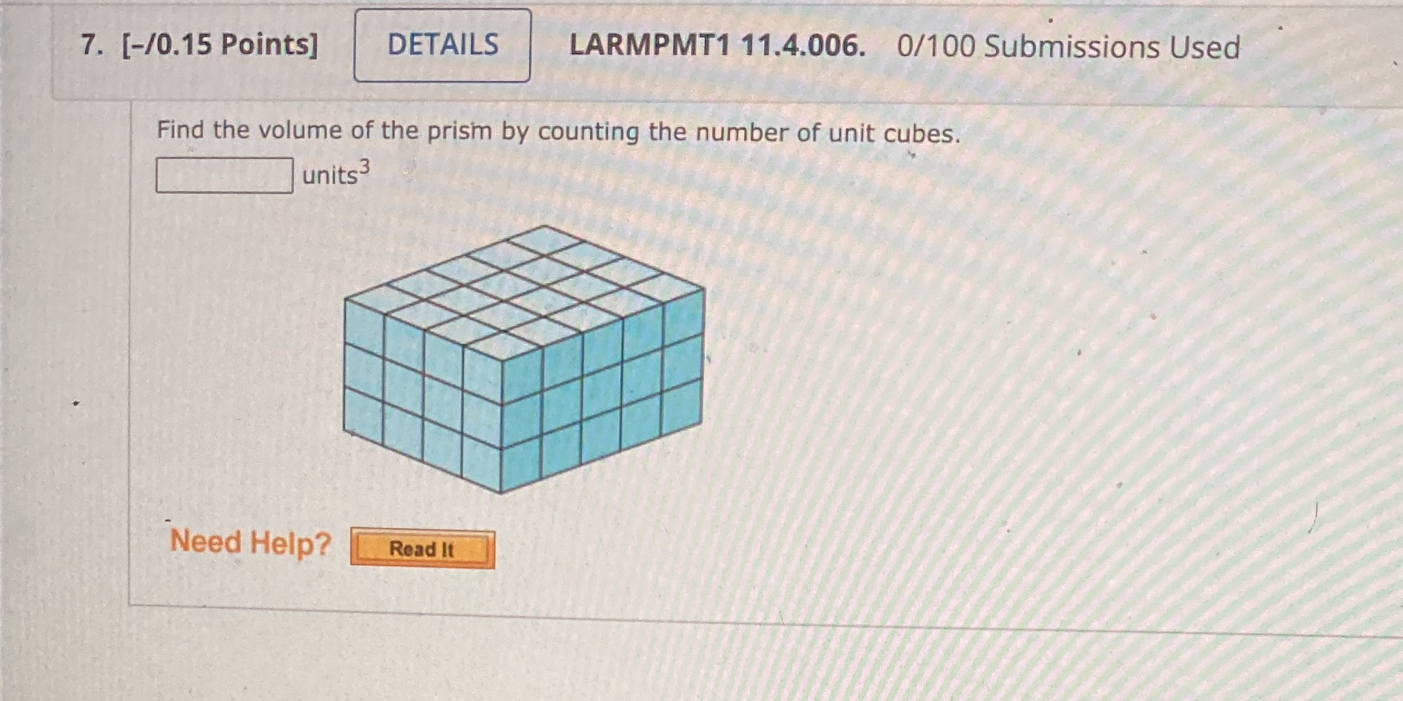 7. [-/0.15 Points] DETAILS LARMPMT1 11.4.006.