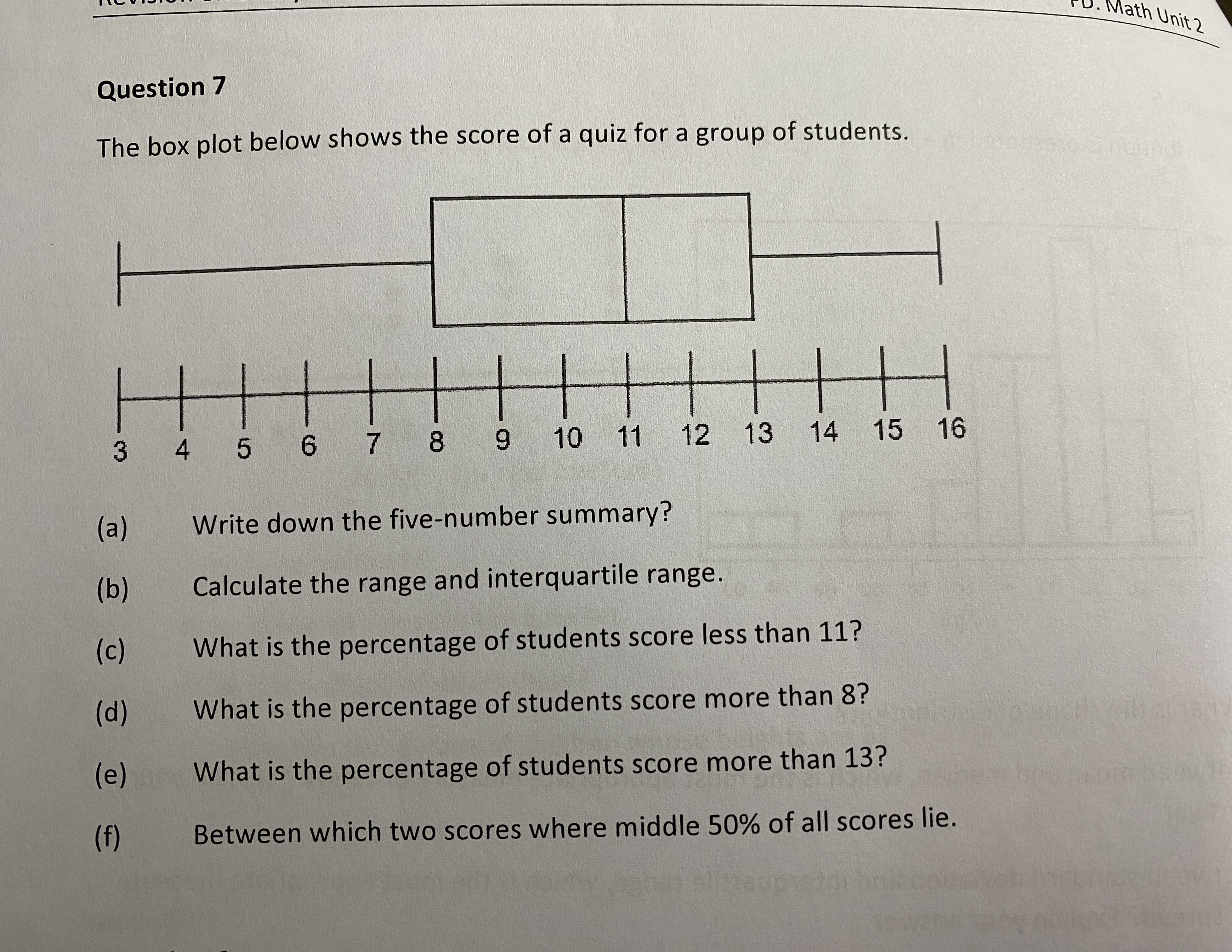 Question 5 Age distribution is presented in a