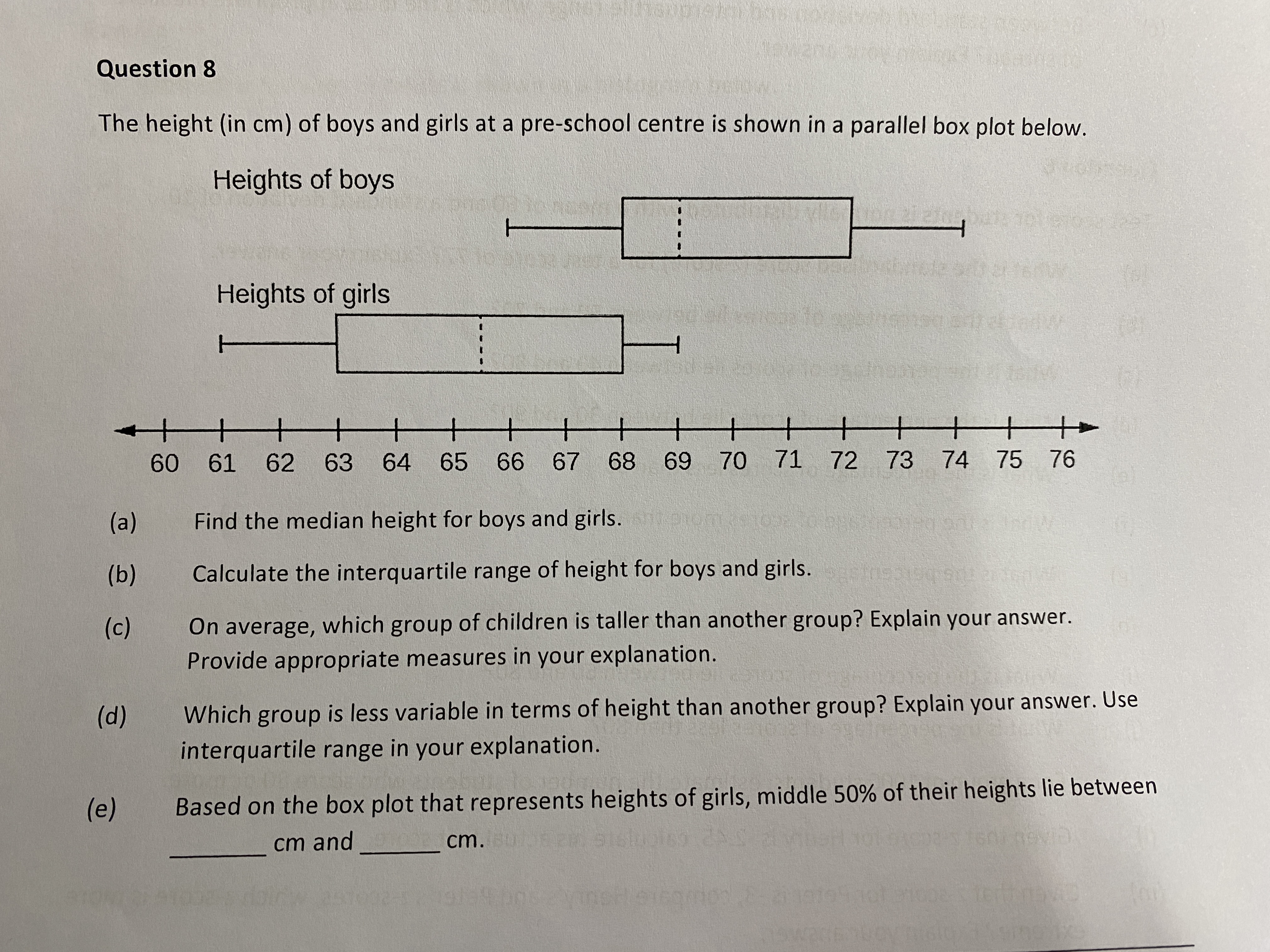 Question 5 Age distribution is presented in a