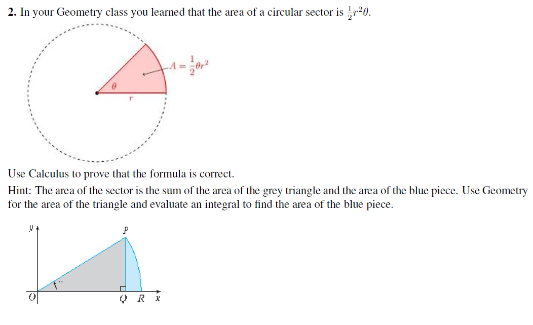 2. In your Geometry class you learned that the