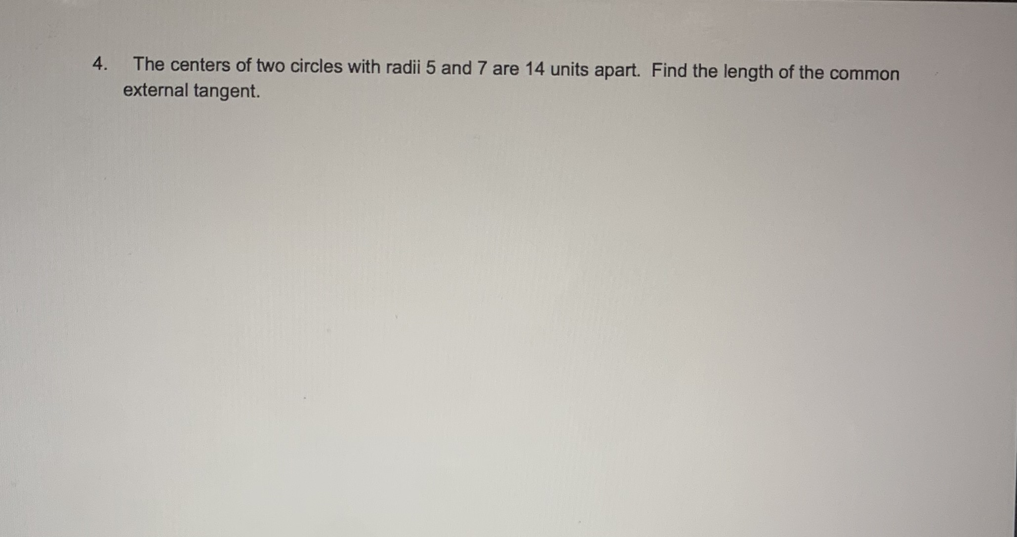 Calculate the following please: 4. The centers of