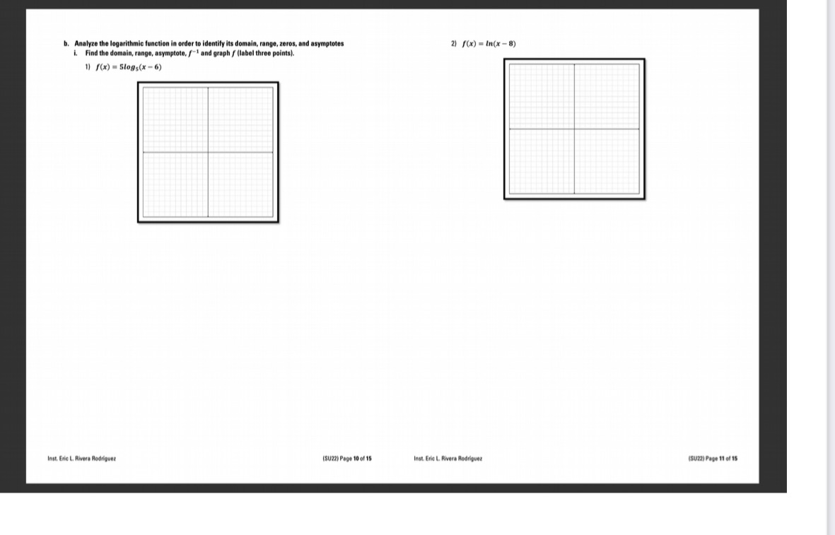b. Analyze the logarithmic function in order to