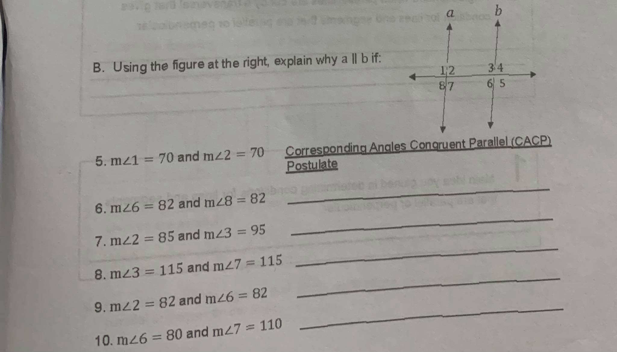 A. Name the postulate or theorem that allows you