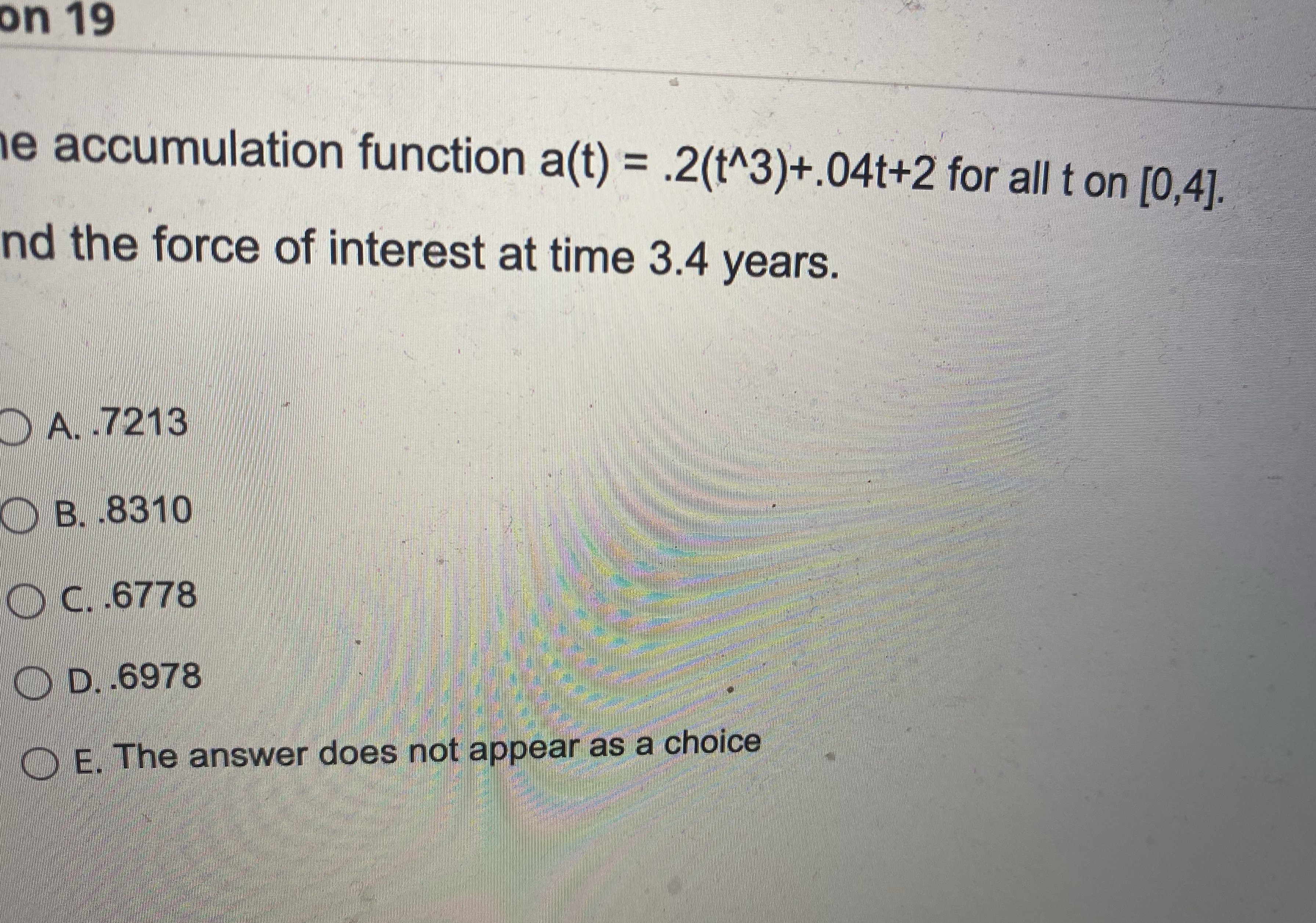 answer and explain on 19 e accumulation function