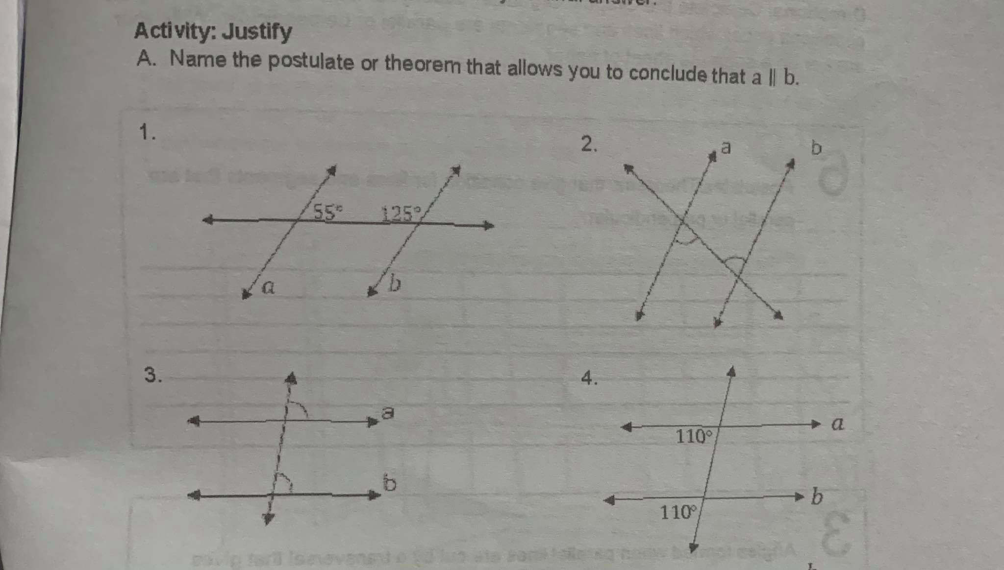 A. Name the postulate or theorem that allows you