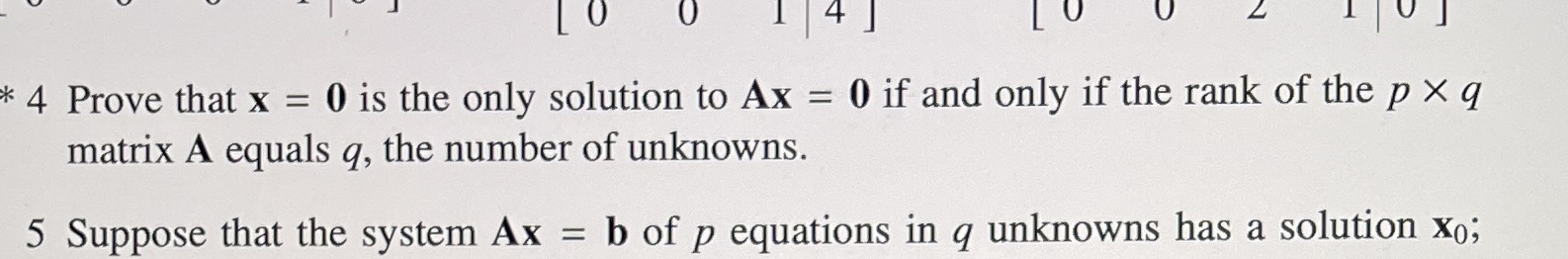 4 only please. O 4 * 4 Prove that x = 0 is the