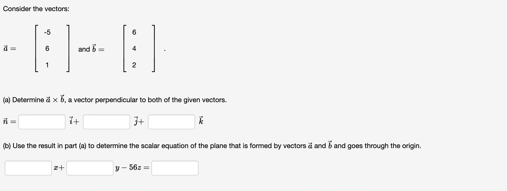 Determine the scalar equation (i.e. standard