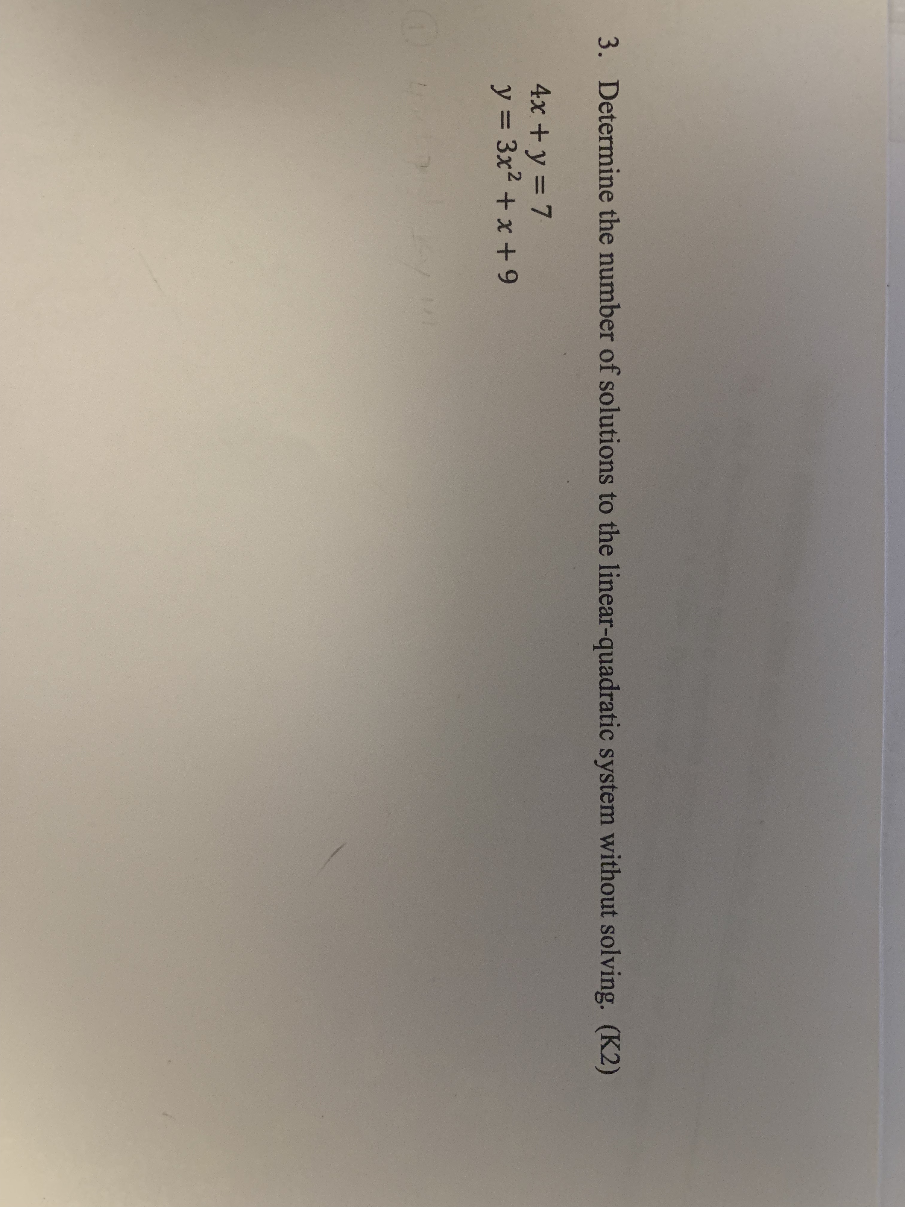 3. Determine the number of solutions to the