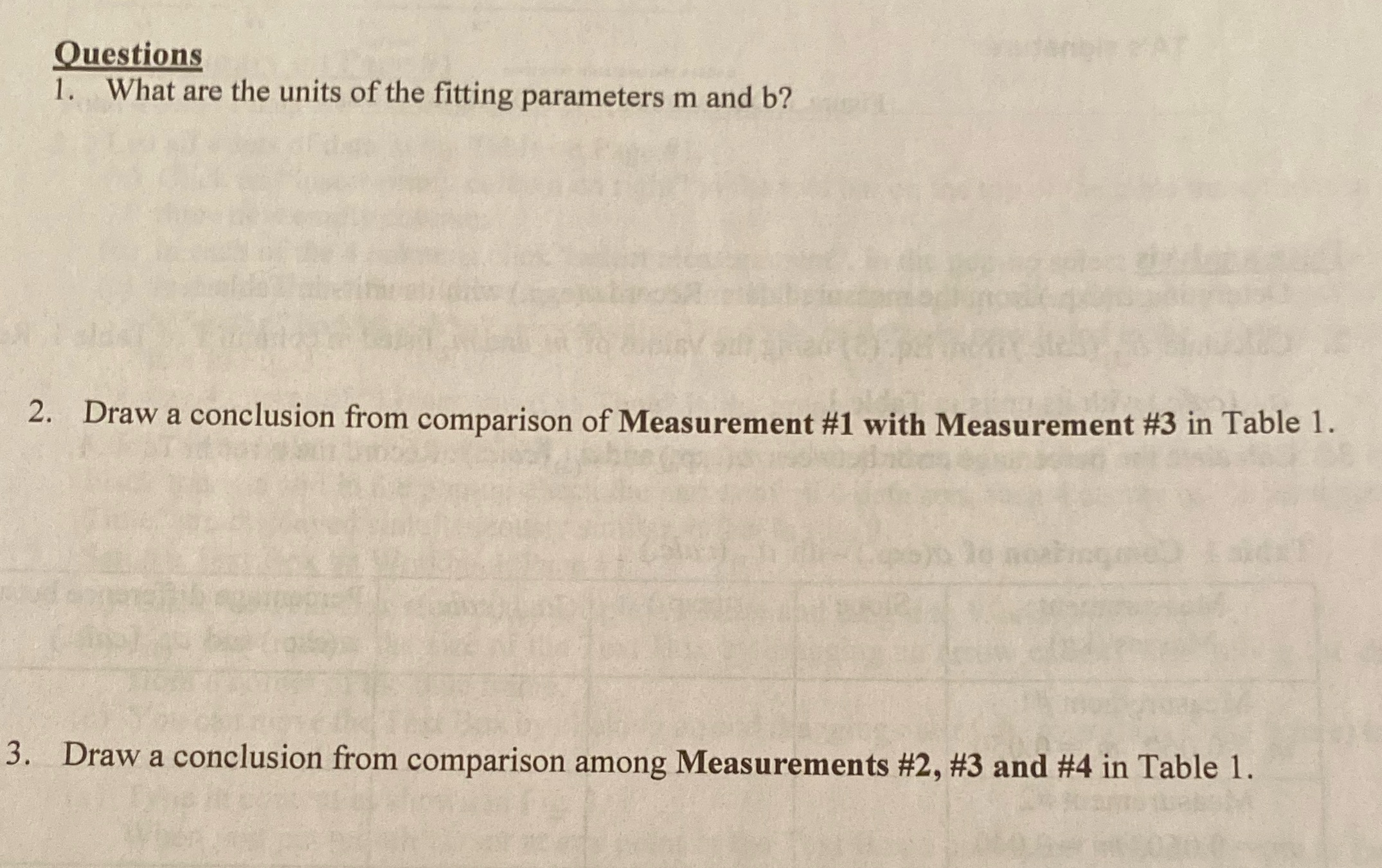 Experiment 5, please complete questions 1-4 and