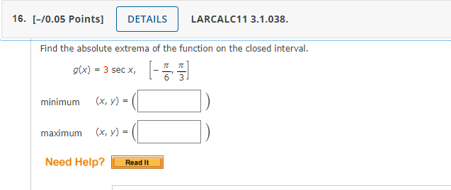 16. [-/0.05 Points] DETAILS LARCALC11 3.1.038.