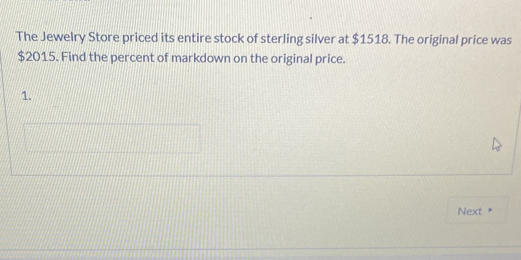 The Jewelry Store priced its entire stock of