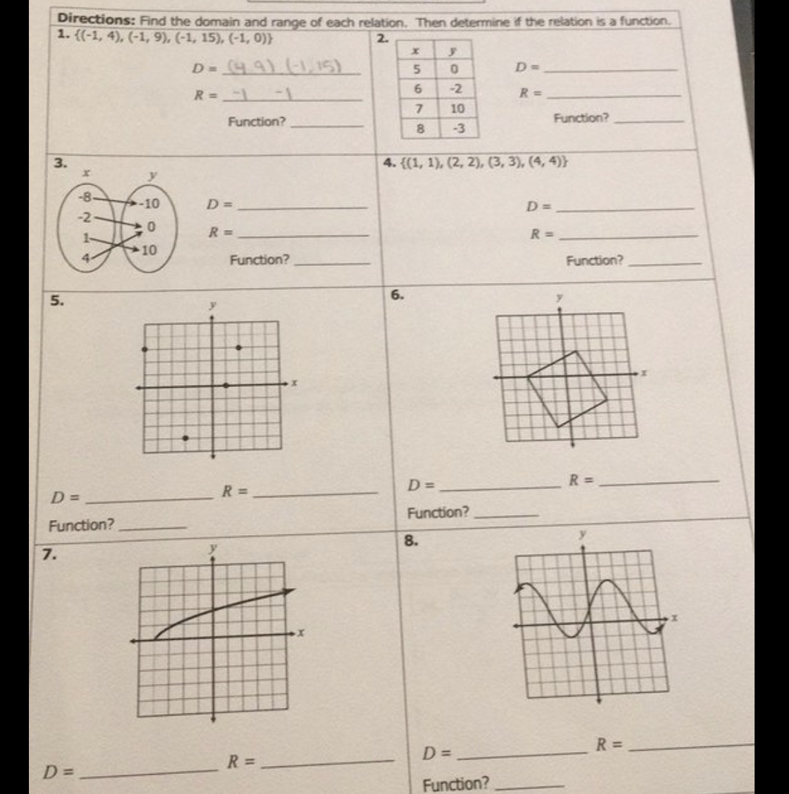 Find the range of each question then determine if