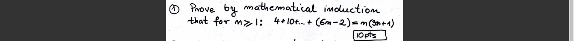 Prove by mathematical imoluction that for my 1 :