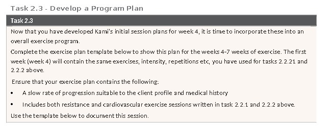 Task 2.3 - Develop a Program Plan Task 2.3 Now