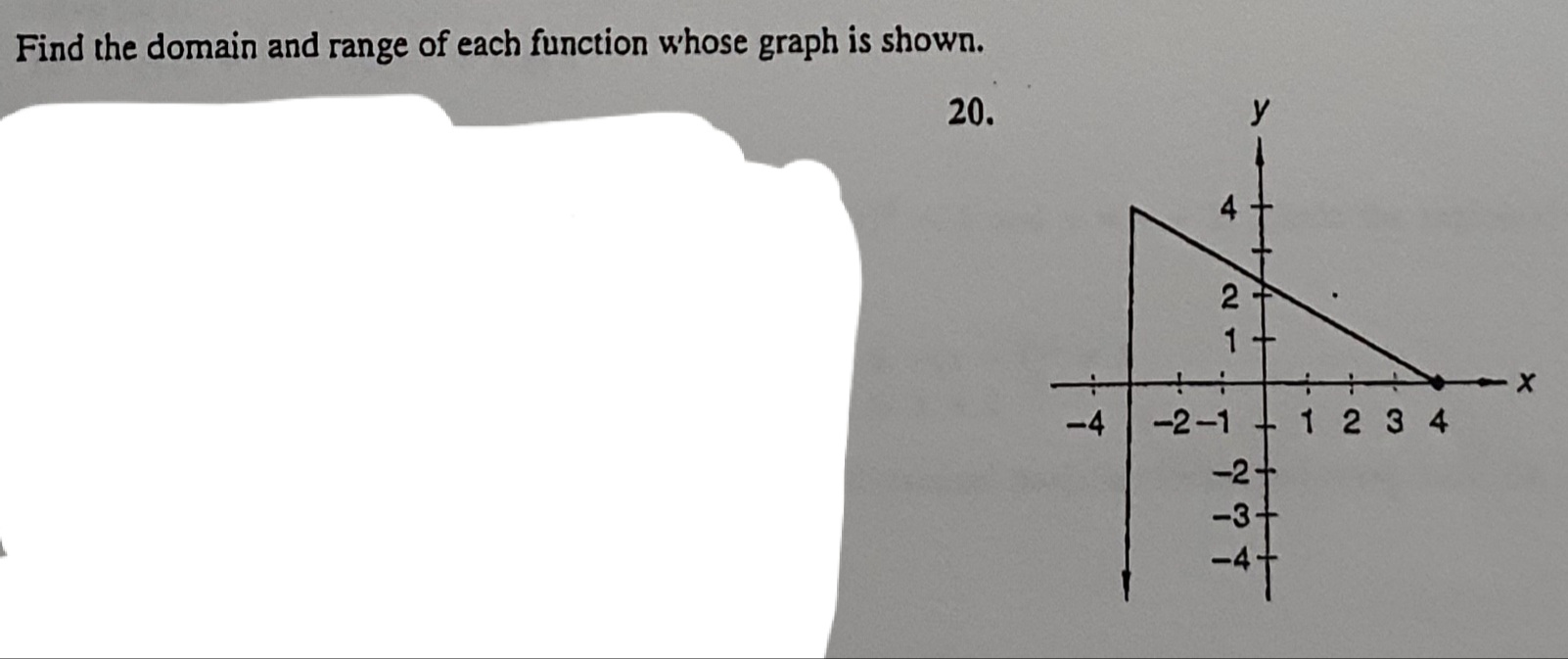 Find the domain and range of each function whose