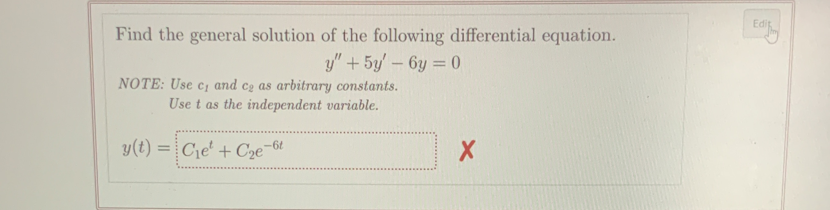 Edit Find the general solution of the following