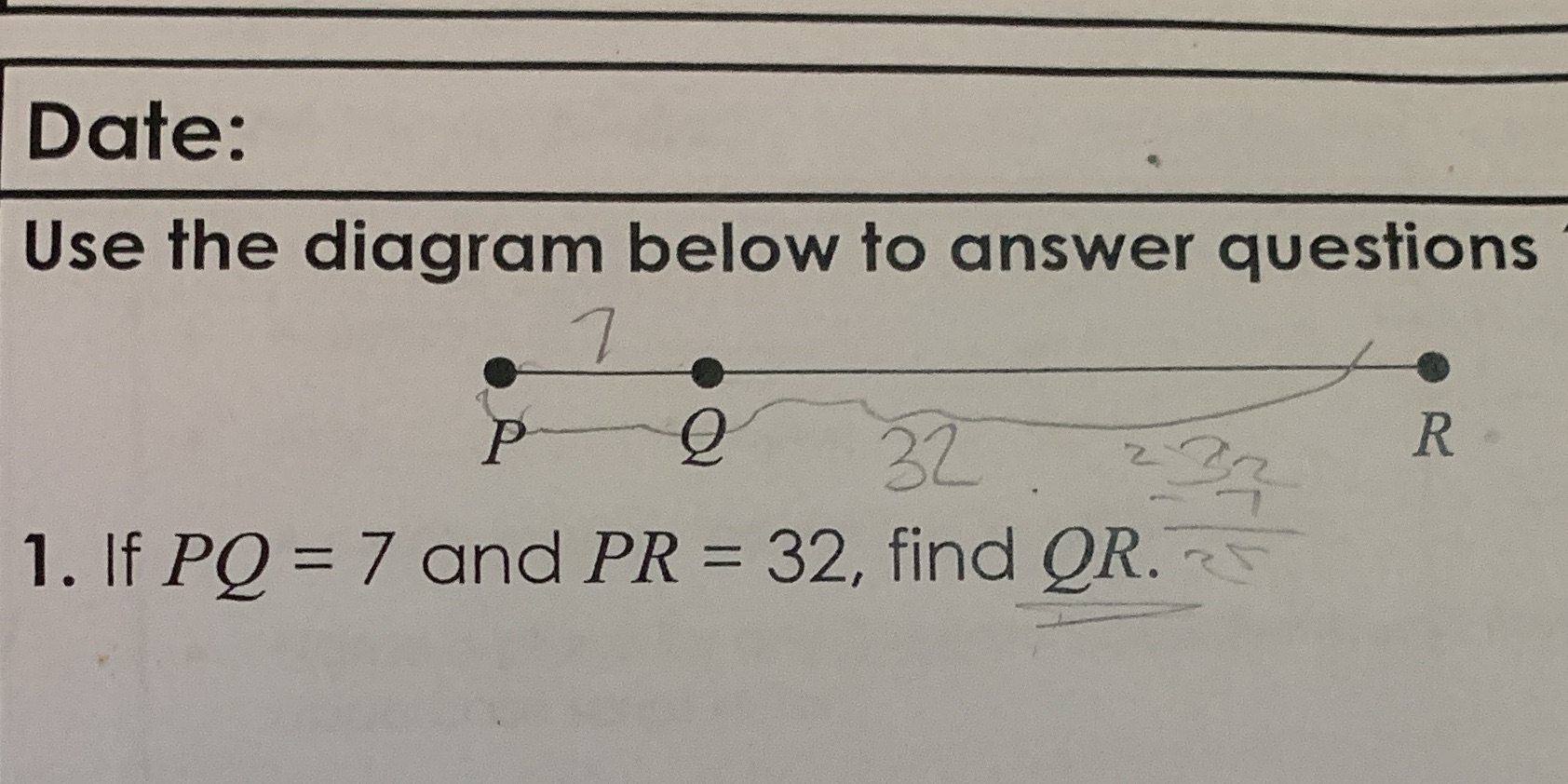 Date: Use the diagram below to answer questions 7