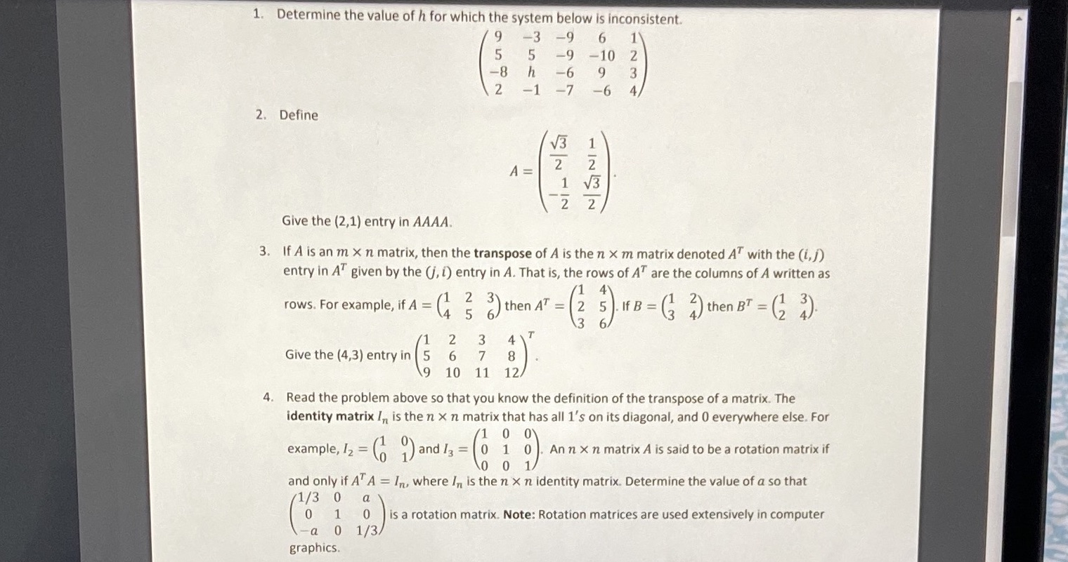 Need help with these question 1. Determine the