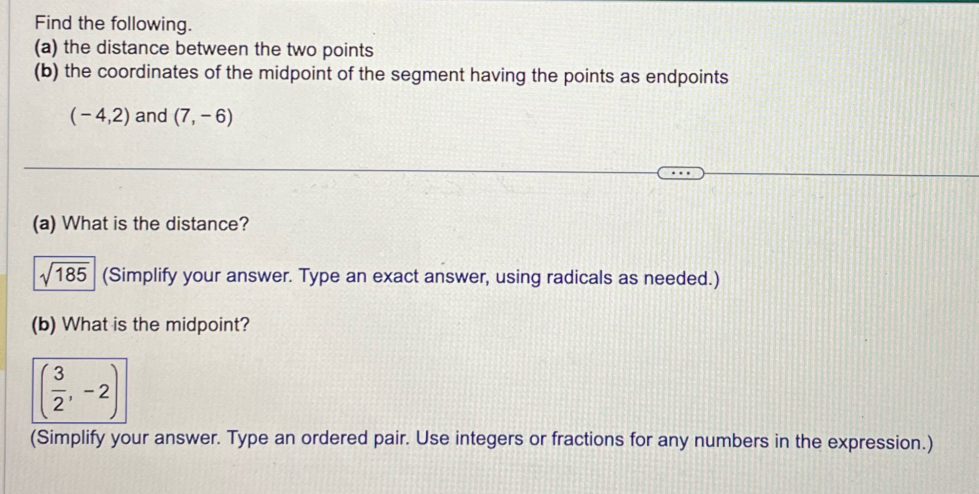 Checking to see if correct Find the following.