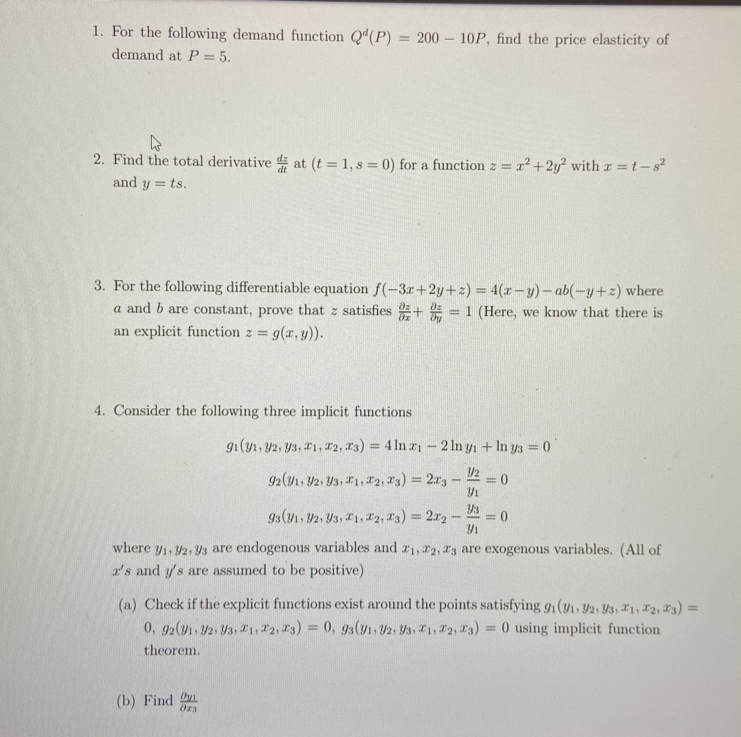 I would like the answer to questions #2,3 and 4
