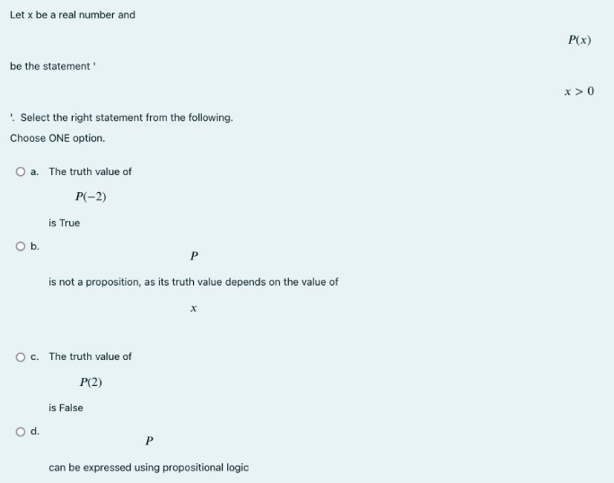 kindly choose exact option Let x be a real number