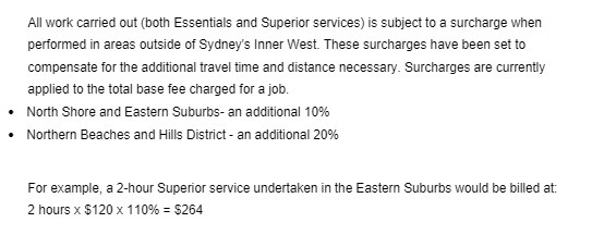 All work carried out (both Essentials and