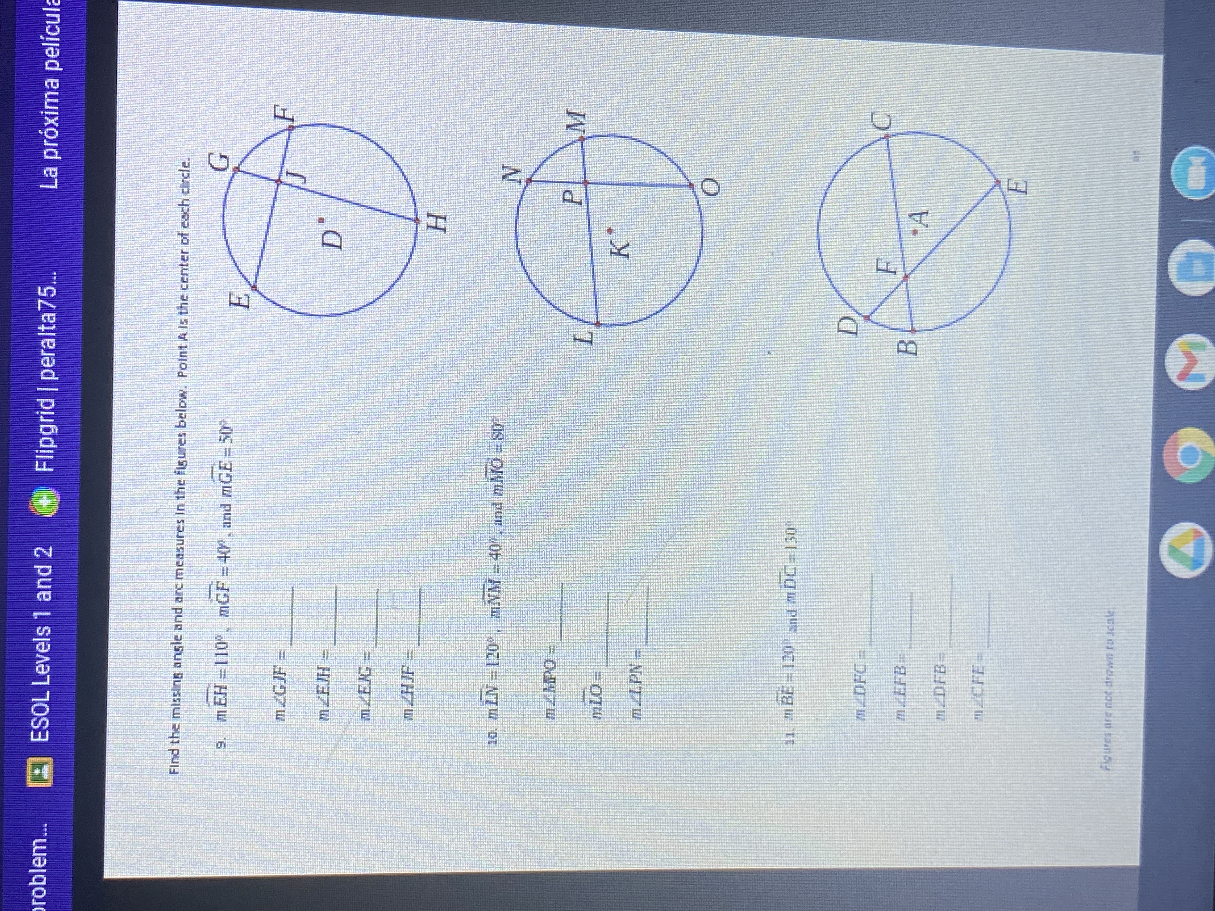 Find the diameter of the circle problem... ESOL