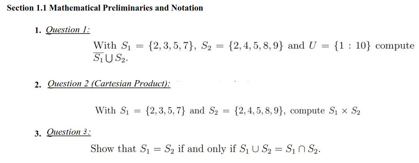Section 1.1 Mathematical Preliminaries and