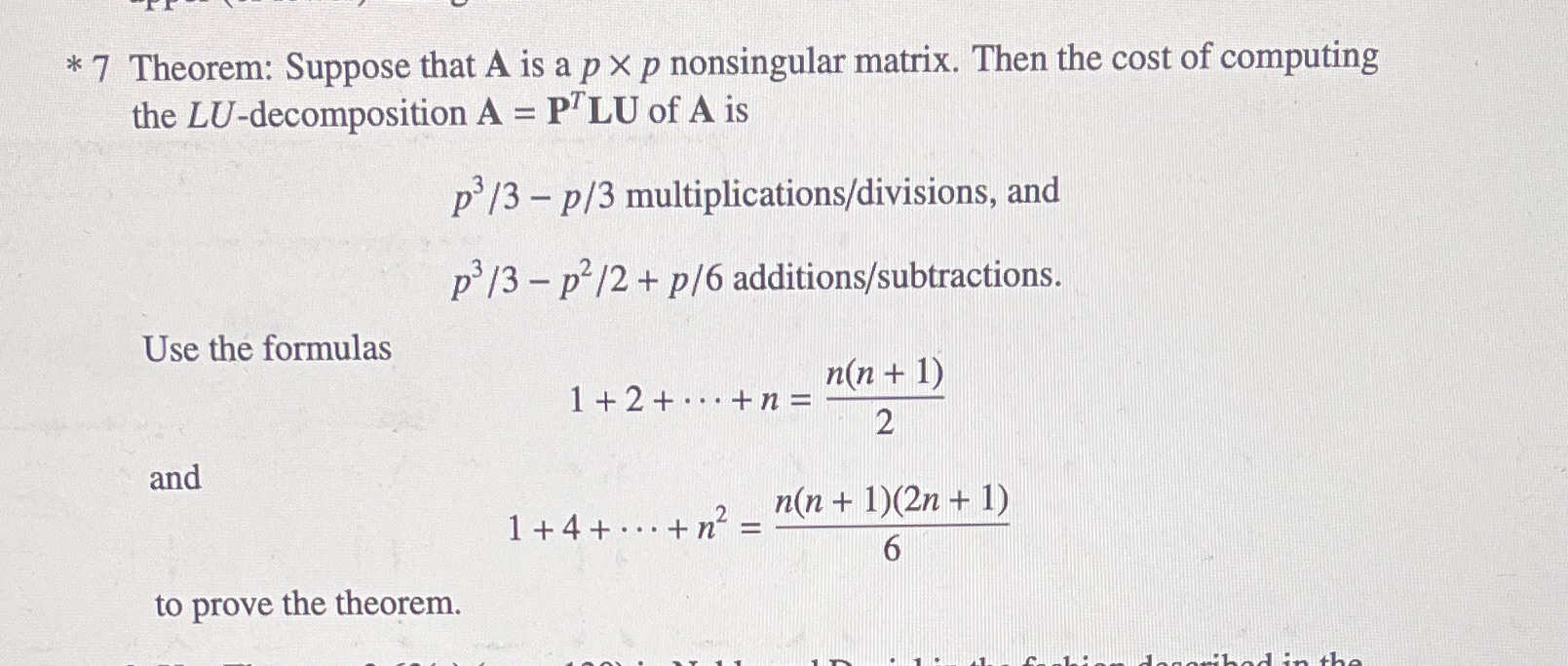 * 7 Theorem: Suppose that A is a p x p