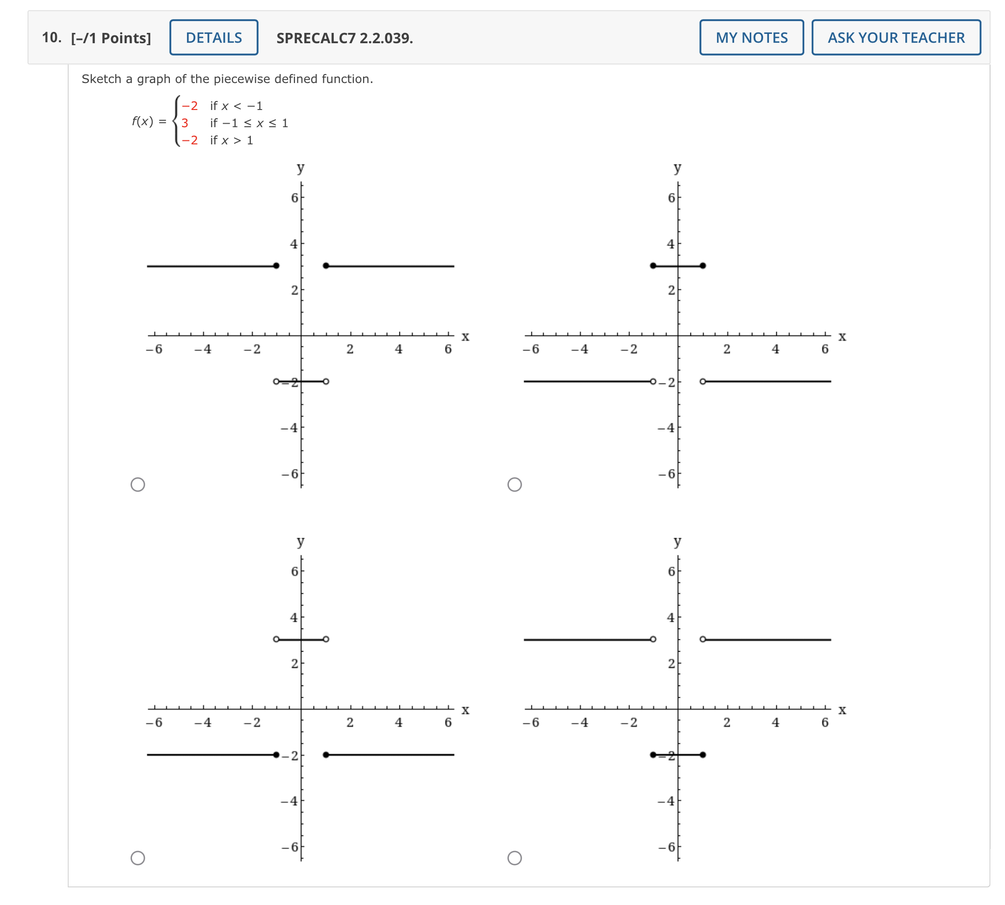 10. [-/1 Points] DETAILS SPRECALC7 2.2.039. MY