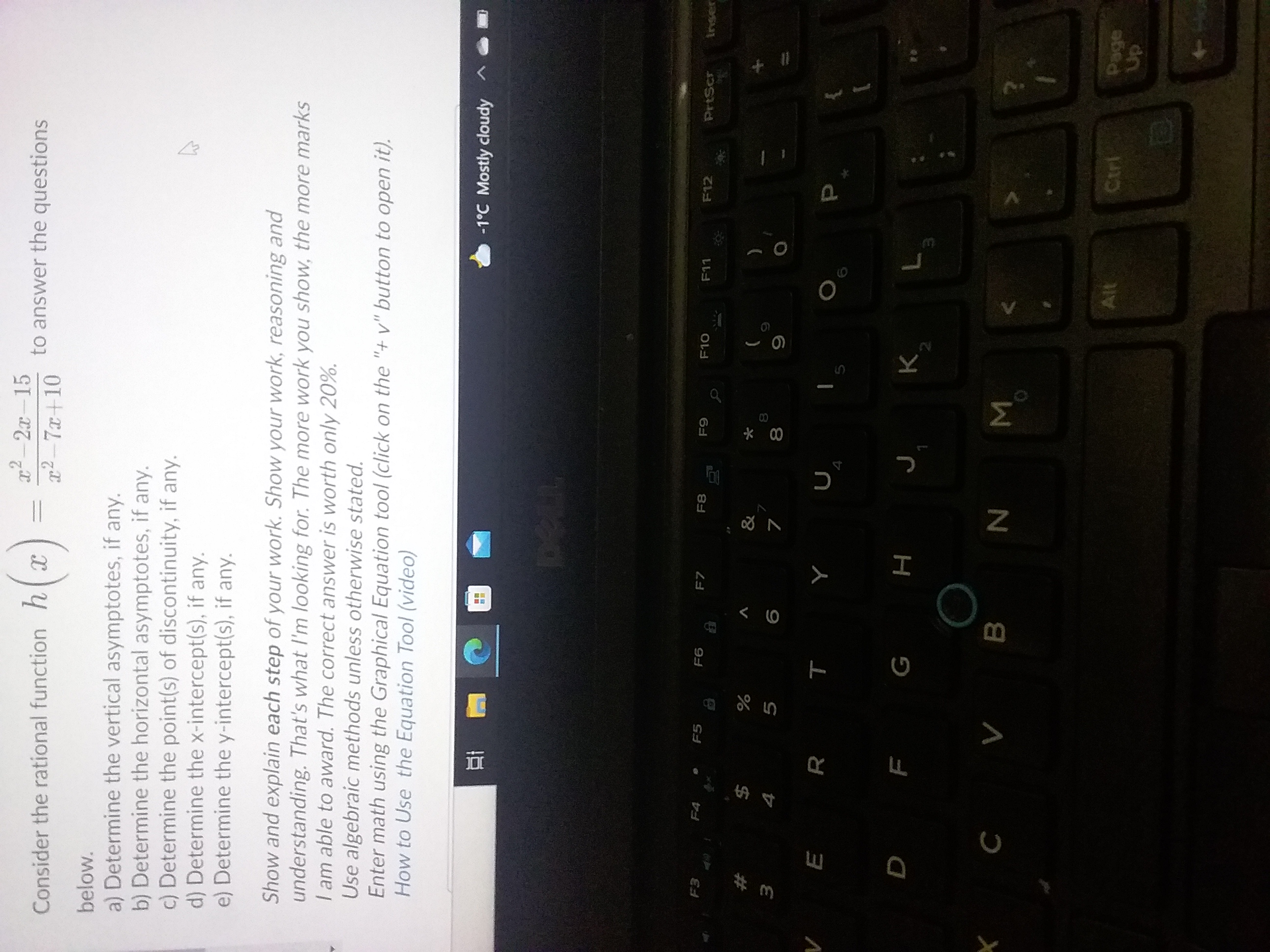 2-2x-15 Consider the rational function h (x x2