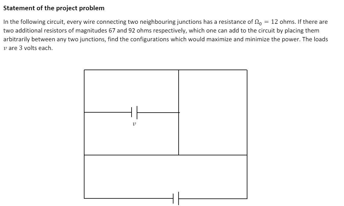 Statement of the project problem In the following