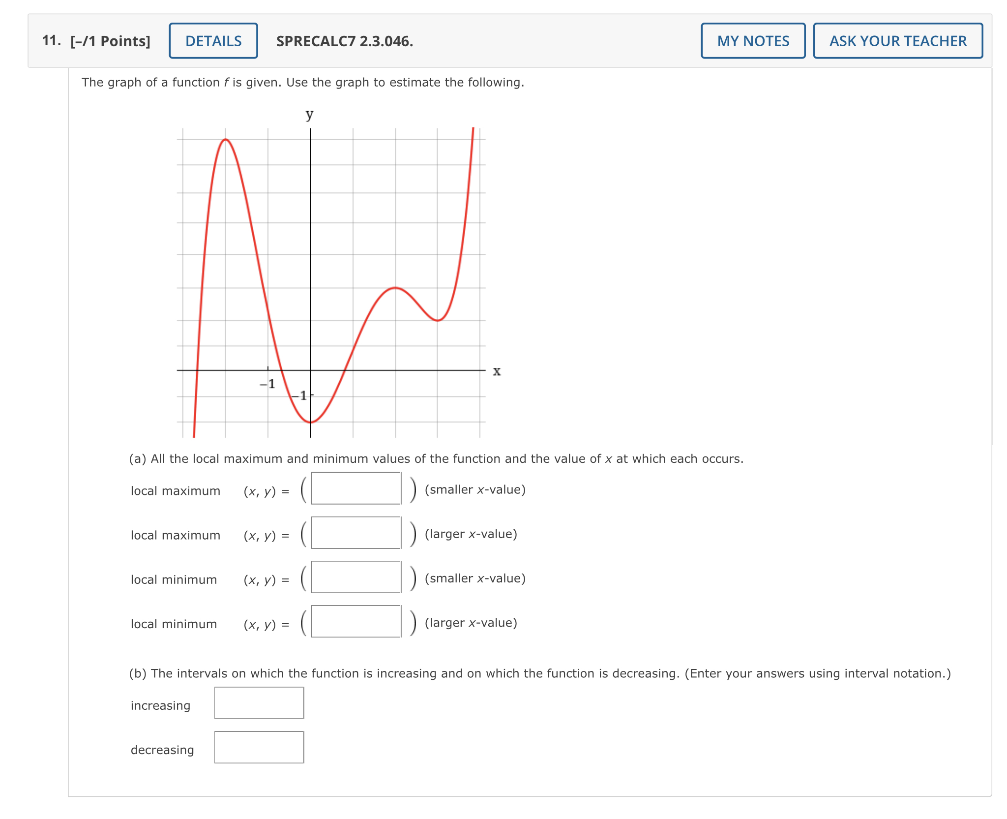 10. [-/1 Points] DETAILS SPRECALC7 2.2.039. MY
