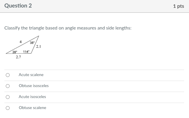 Help me please. 1. Question 1 1 pts Classify the