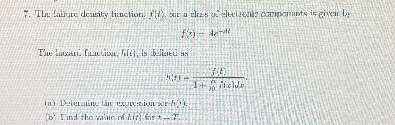 Given 'A' is 4 and 'T' is 1.9 7. The failure