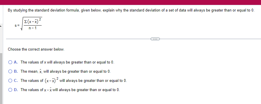 By studying The standard deviation folmula, given