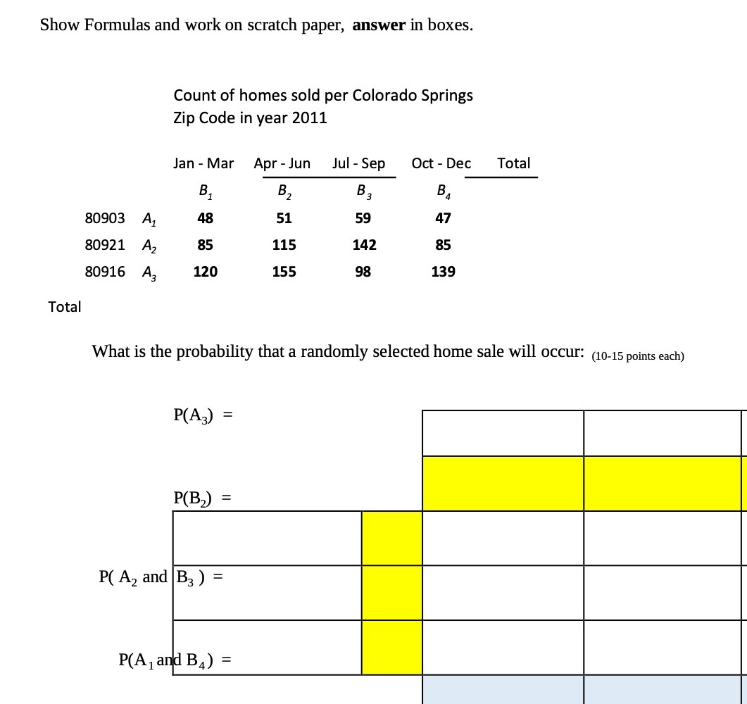 Show Formulas and work on scratch paper, answer