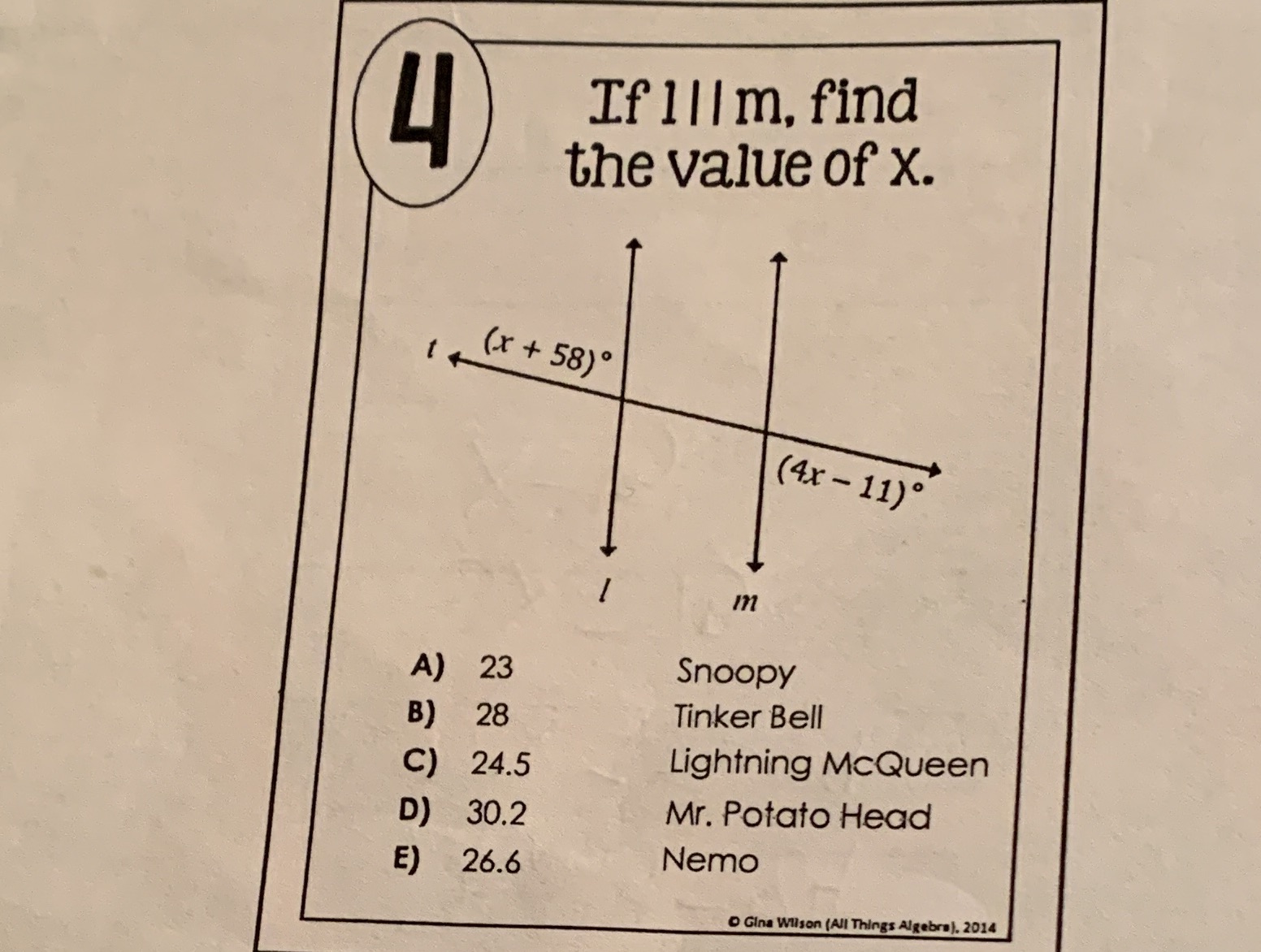 Help me ASAP If Ill m, find the value of X. (x+