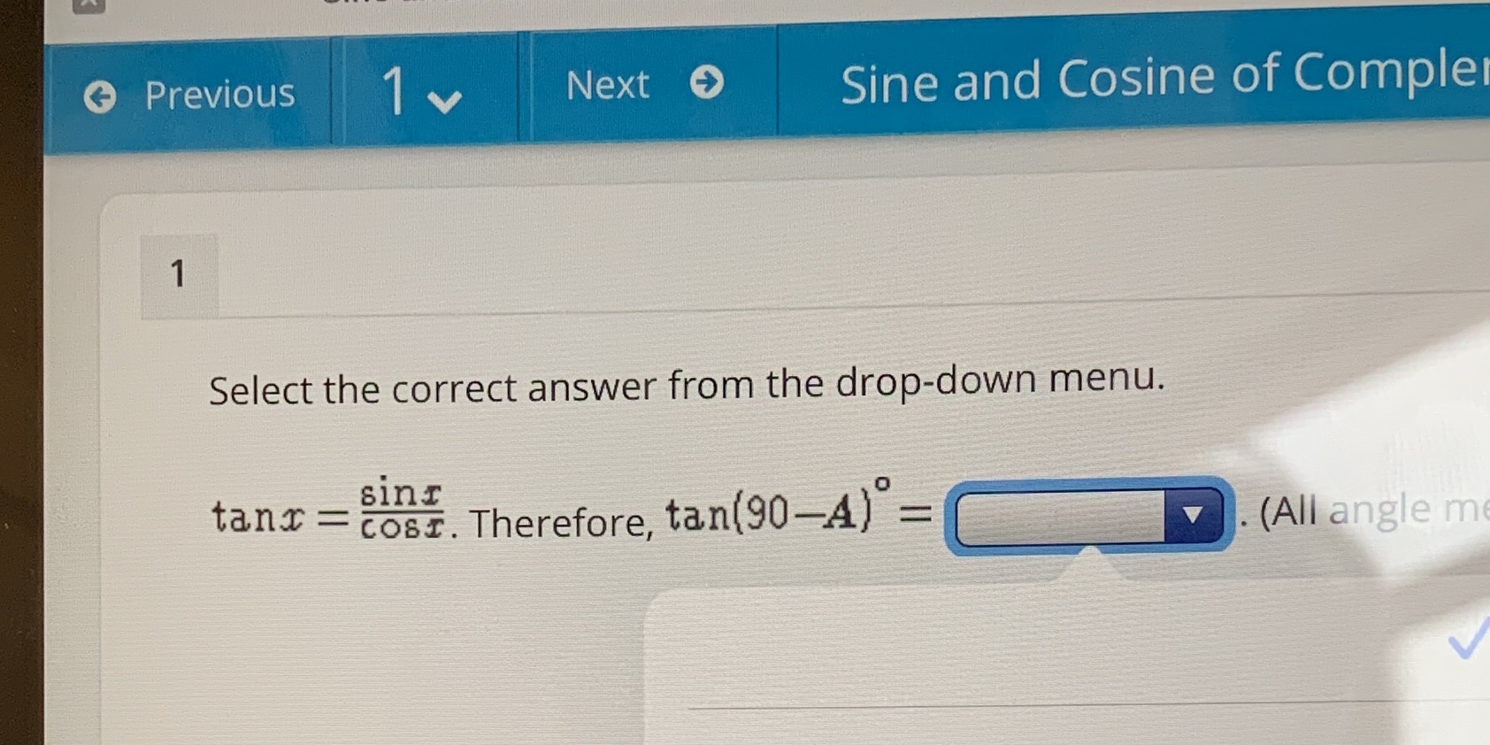 Previous 1 v Next Sine and Cosine of Comple